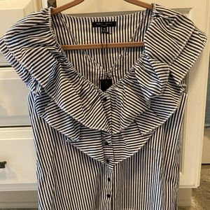 Striped button up top